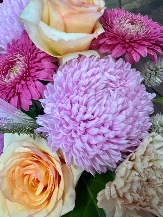 Seasonal Mix Vase - Including Roses